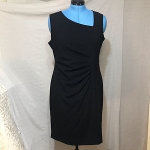 Calvin Klein black dress w/ asymmetrical neckline